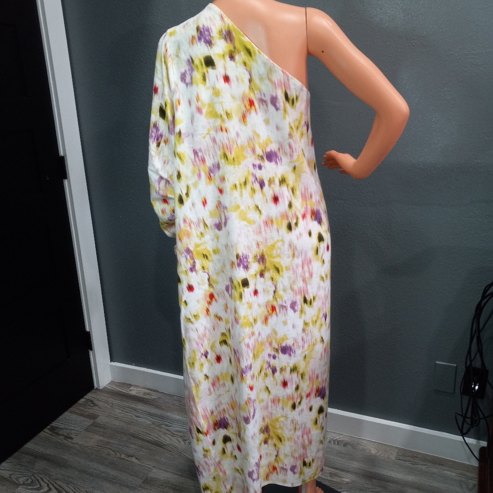 Future Collective Gabriella Karefa-Johnson Floral One Shoulder Midi Dress - Picture 2 of 12